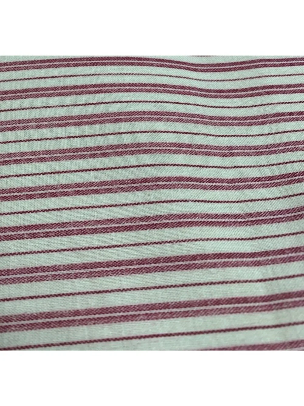Red & Cream Striped Cotton Fabric 20 x 44